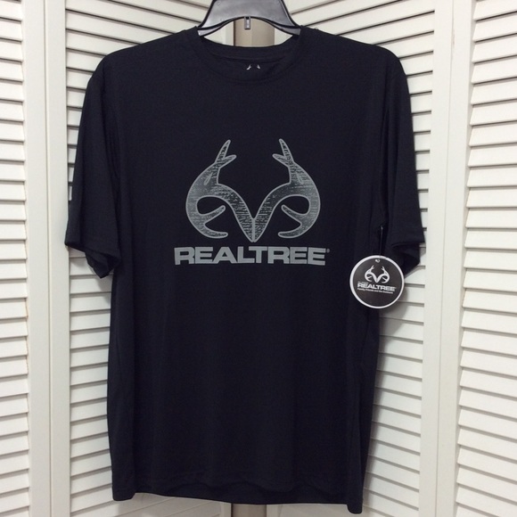 RealTree Men’s Poly T-shirt Black Sz M - Picture 4 of 11